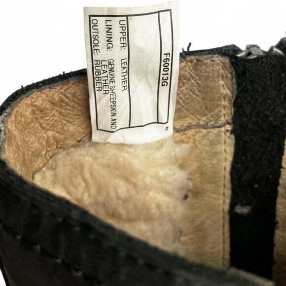 Ugg Neevah Black Shearling Sheepskin Lined Boots Leather Ankle Zip Women's 10 - Picture 11 of 13